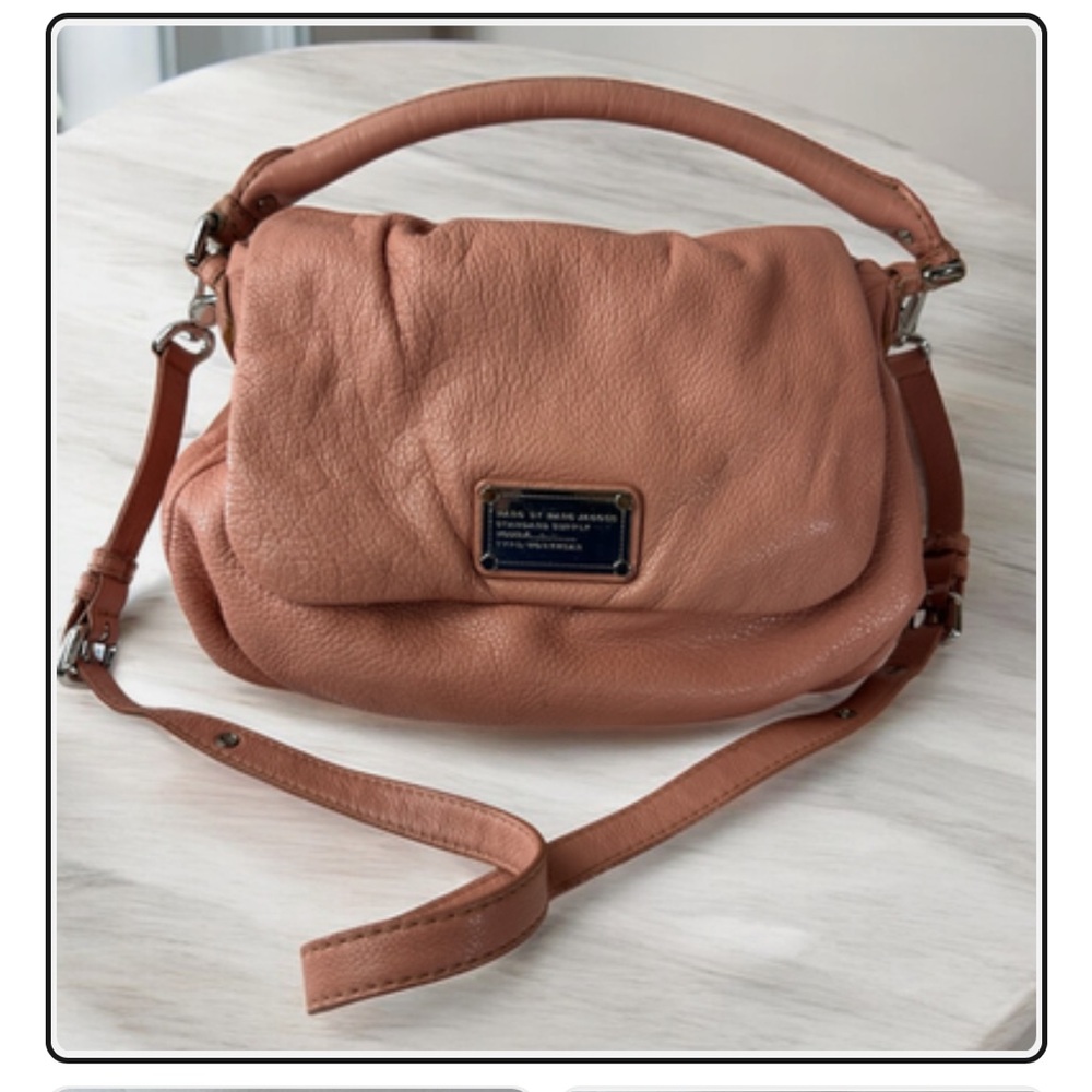 Marc by Marc Jacobs Classic Q Natasha Leather Crossbody Bag Pink Pebbled Purse